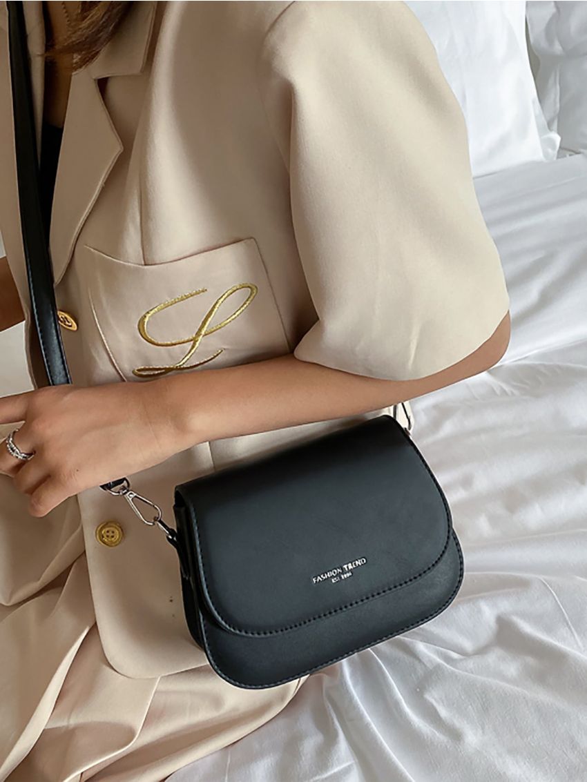 Mini Letter Detail Flap Saddle Bag