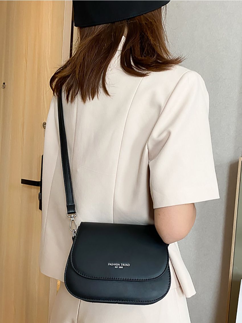 Mini Letter Detail Flap Saddle Bag