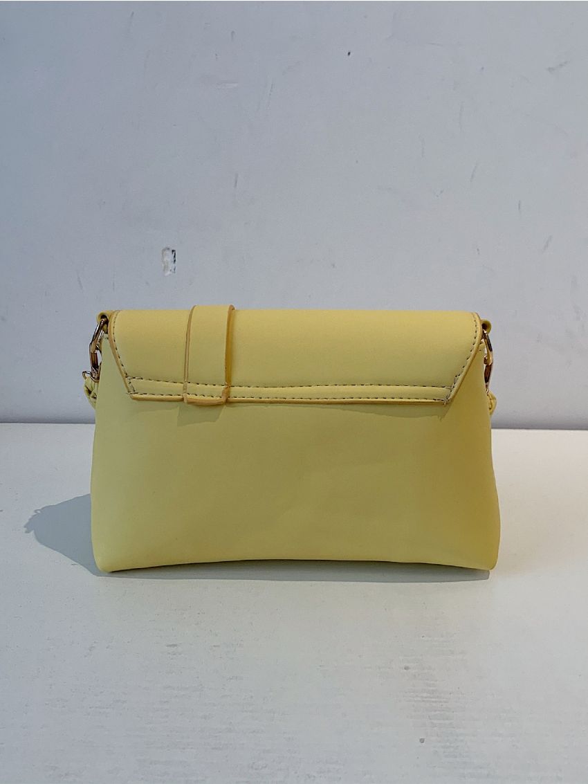 Minimalist Buckle Decor Ruched Bag