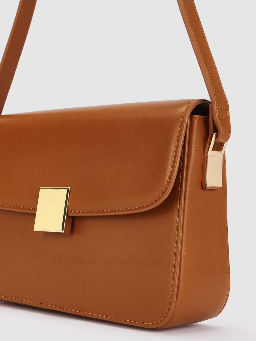 Metal Decor Flap Square Bag