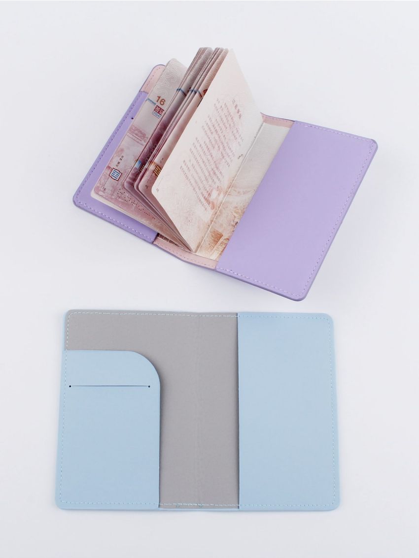 2pcs Letter & Plane Graphic Passport Case