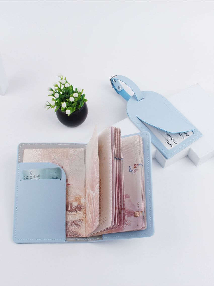 Letter Graphic Passport Case & Luggage Tag