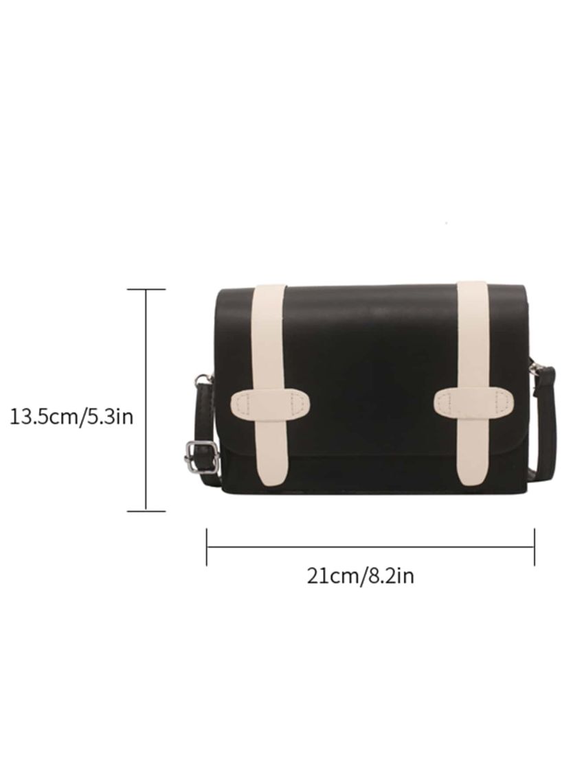 Two Tone Flap Square Bag