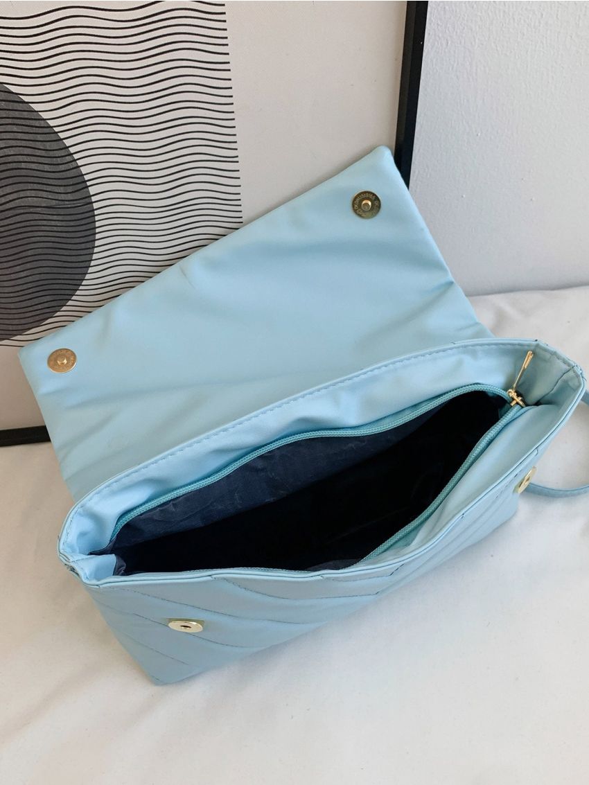 Quilted Chain Decor Flap Square Bag