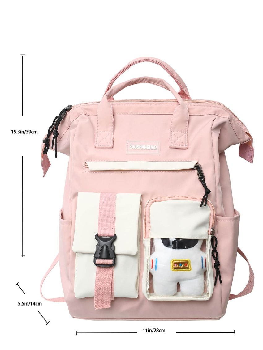 Letter Patch Pocket Front Backpack