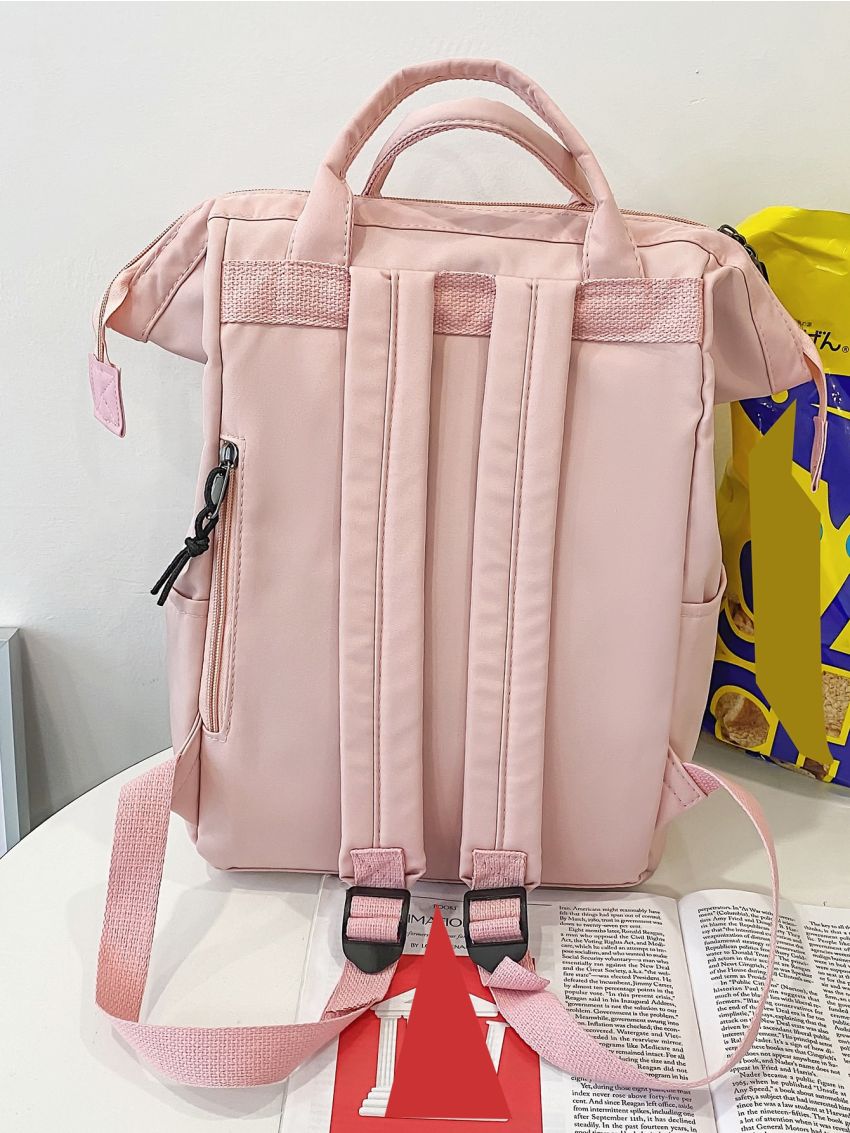 Letter Patch Pocket Front Backpack