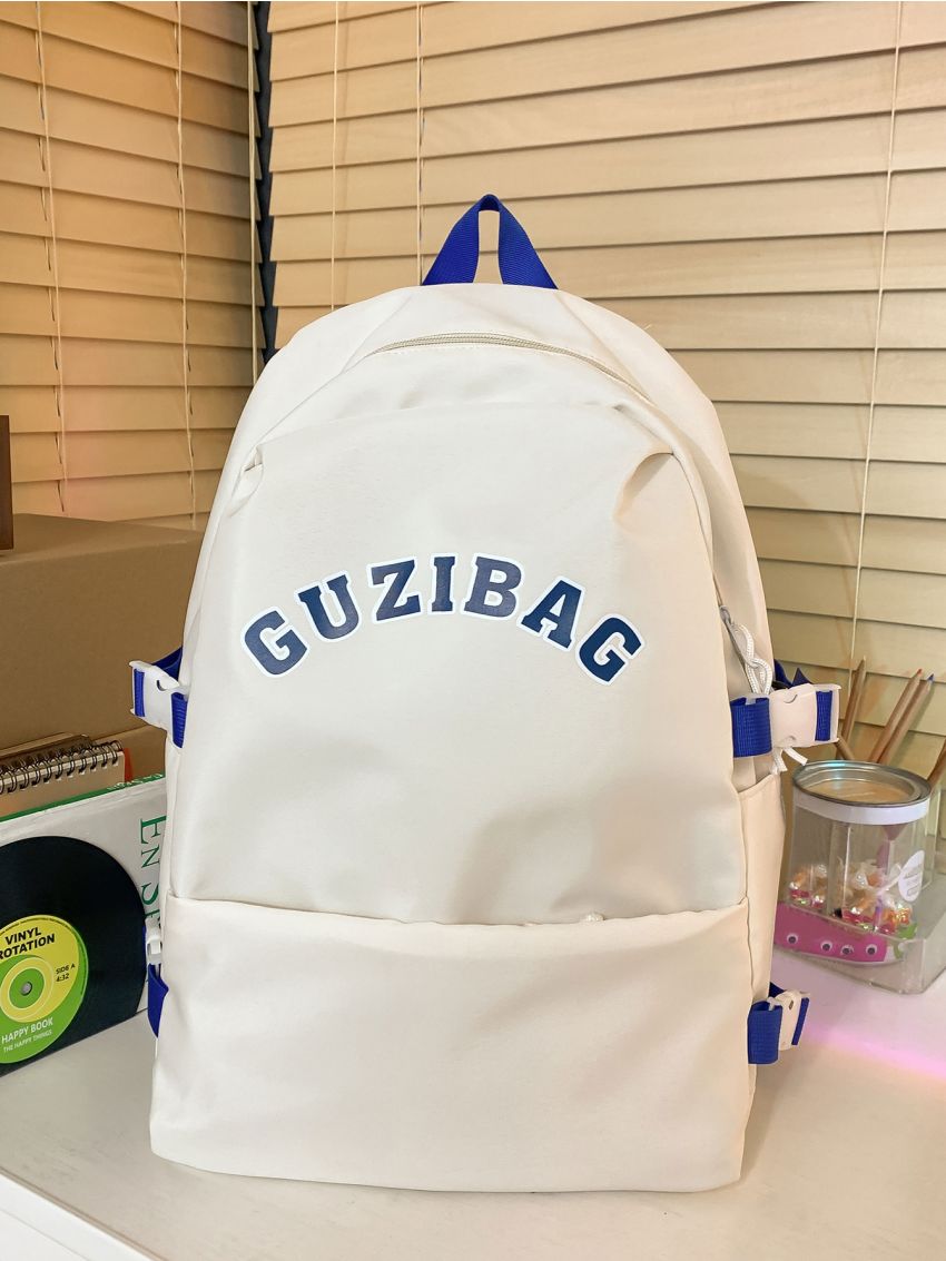 Letter Graphic Pocket Front Backpack