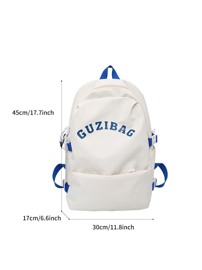 Letter Graphic Pocket Front Backpack