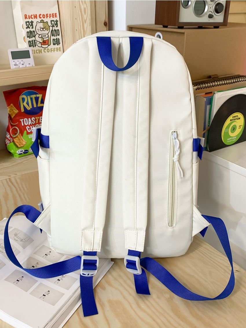 Letter Graphic Pocket Front Backpack