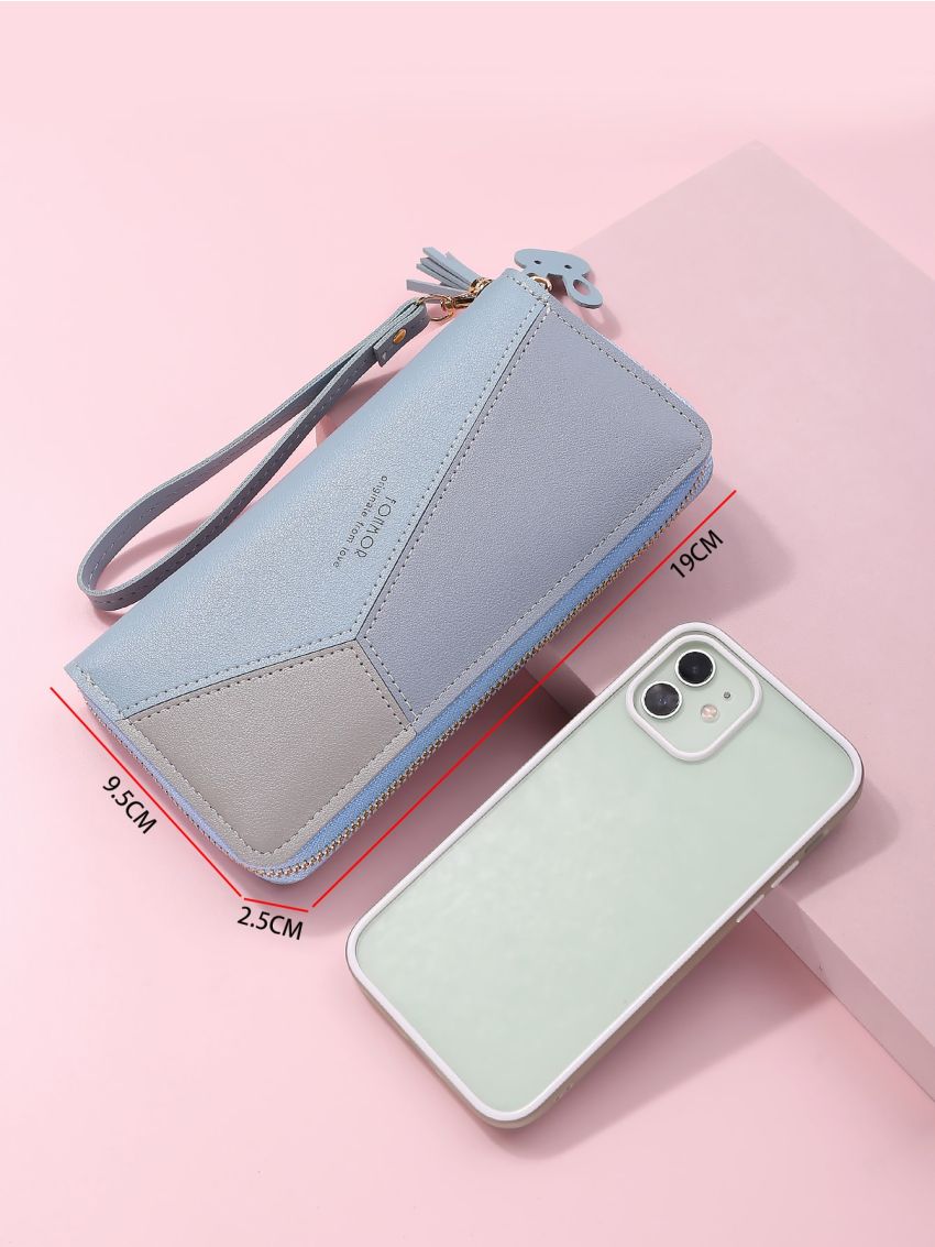 Colorblock Purse With Wristlet