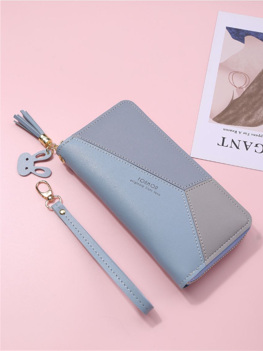 Colorblock Purse With Wristlet