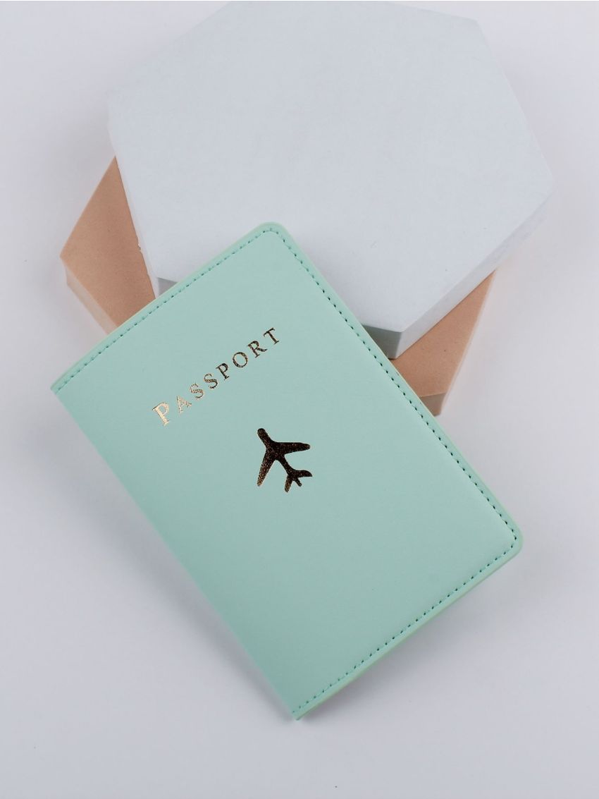 Plane & Letter Graphic Passport Case