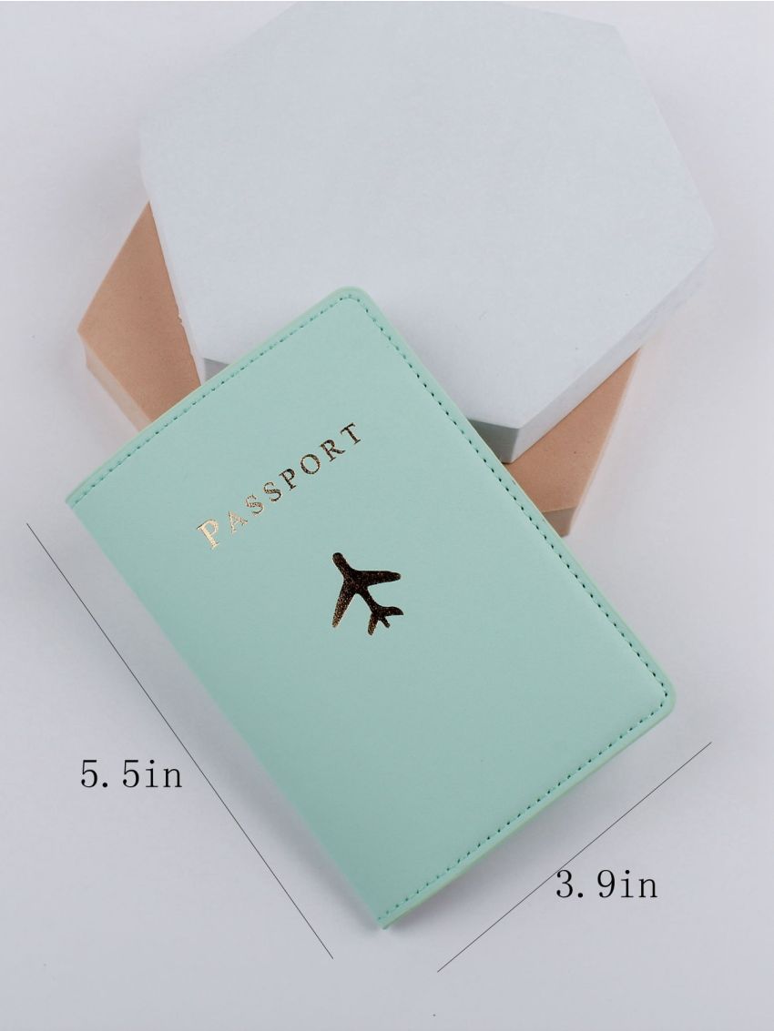 Plane & Letter Graphic Passport Case