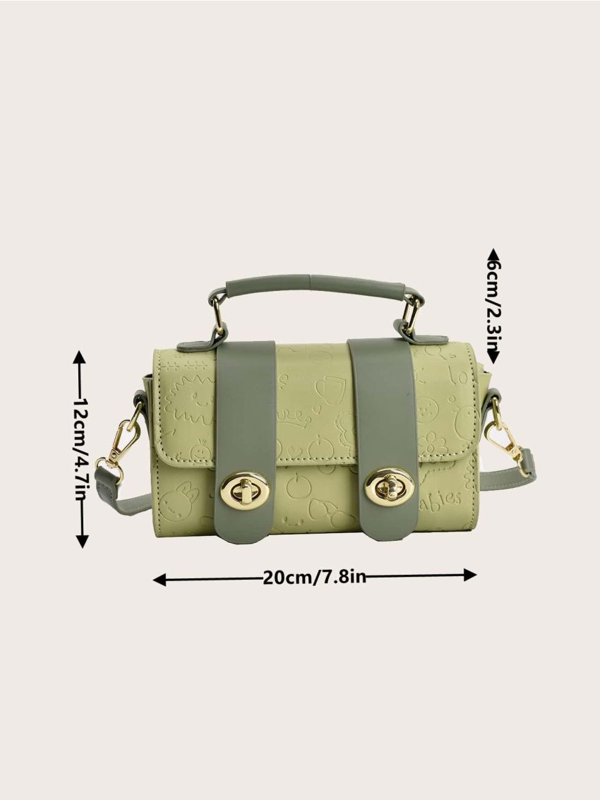 Metal Detail Flap Square Bag