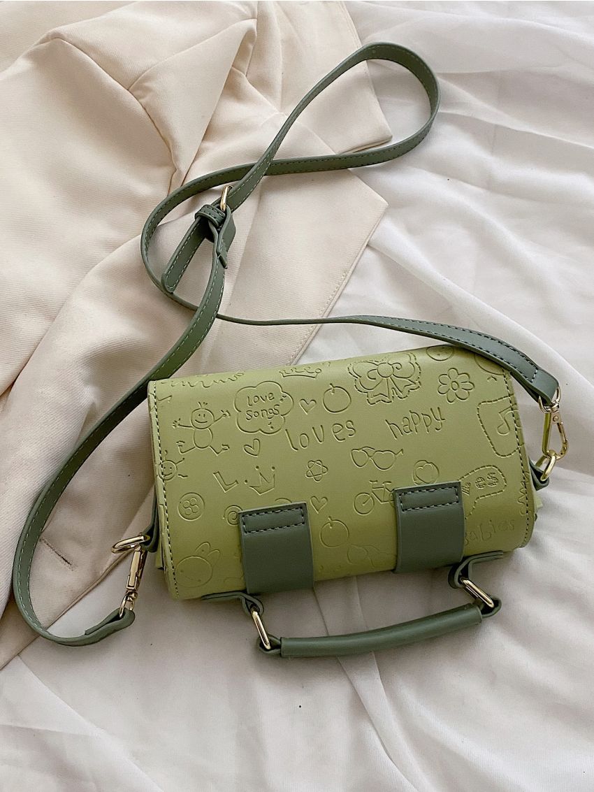 Metal Detail Flap Square Bag