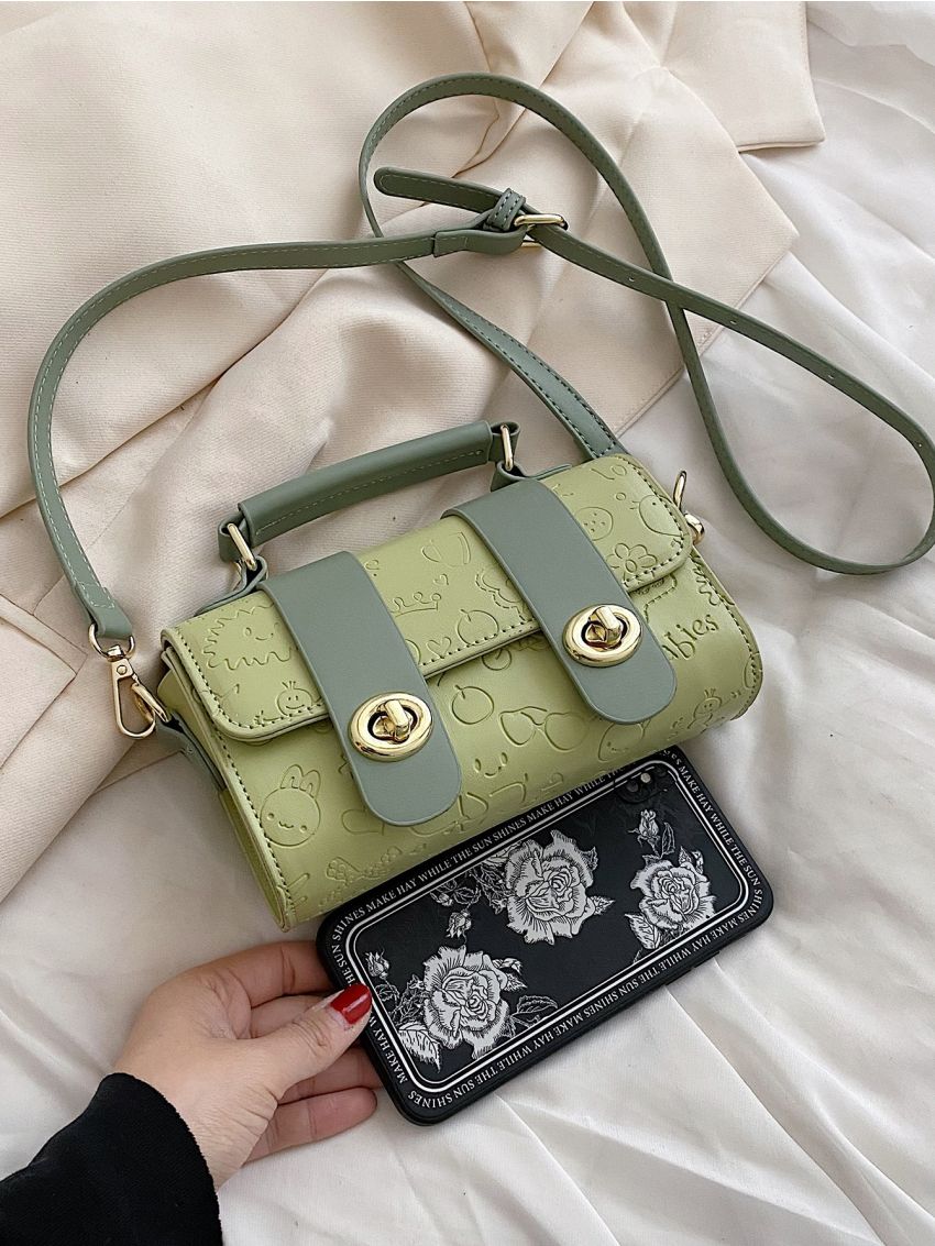 Metal Detail Flap Square Bag