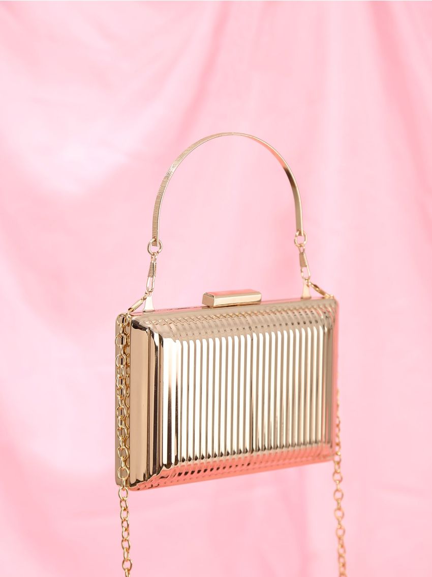 Metallic Chain Box Bag