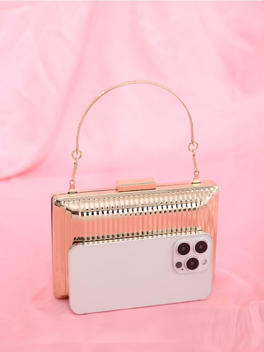 Metallic Chain Box Bag