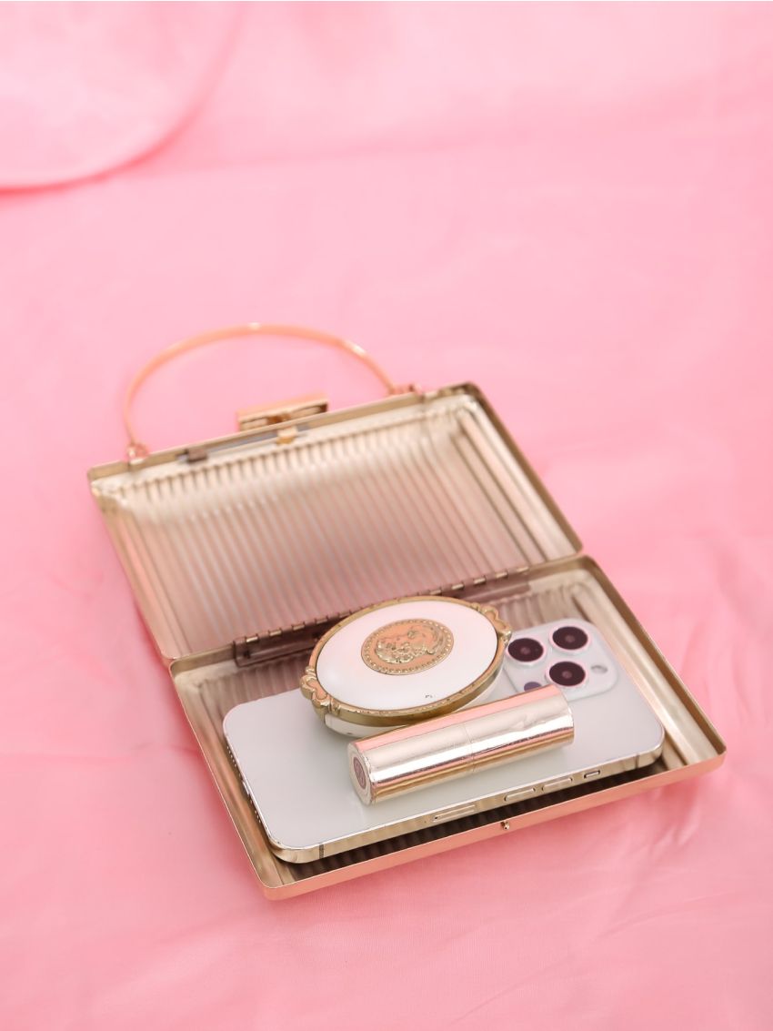 Metallic Chain Box Bag