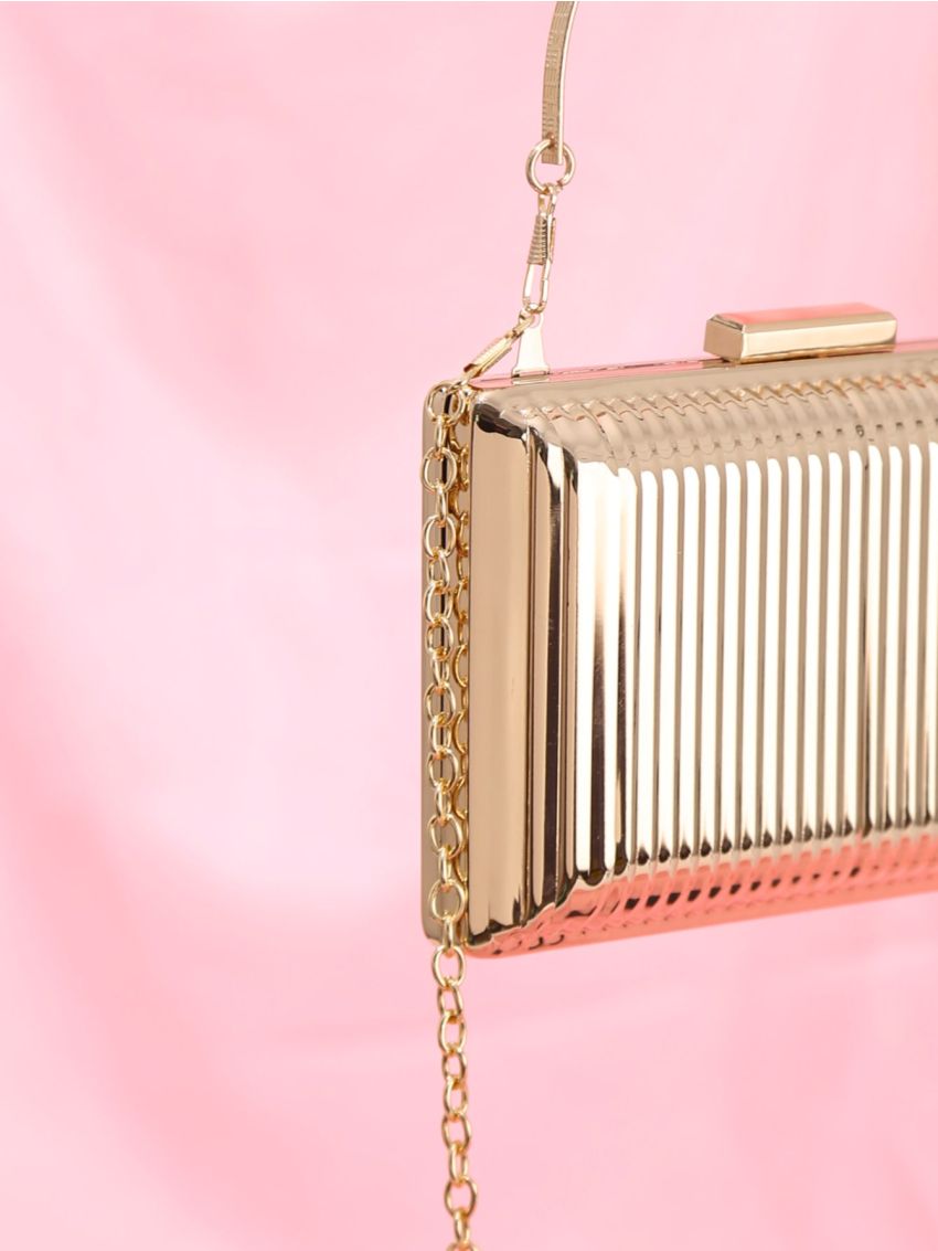 Metallic Chain Box Bag