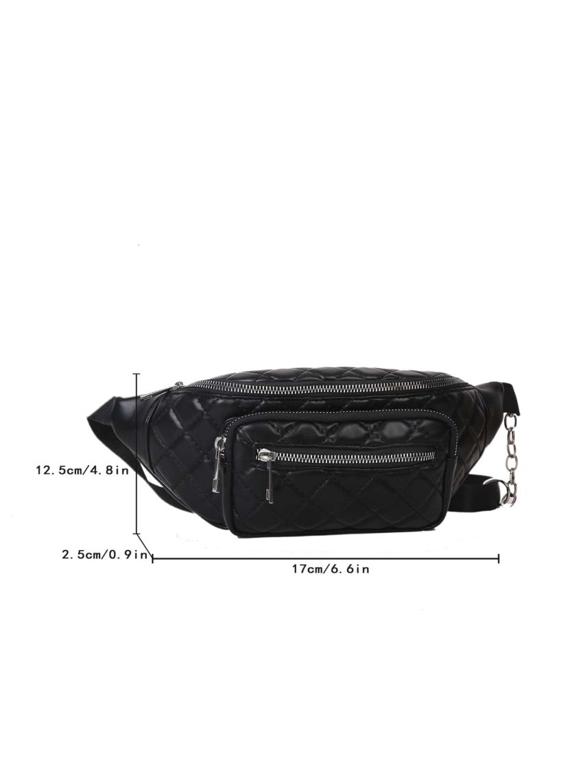 Mini Quilted Multi Zip Fanny Pack
