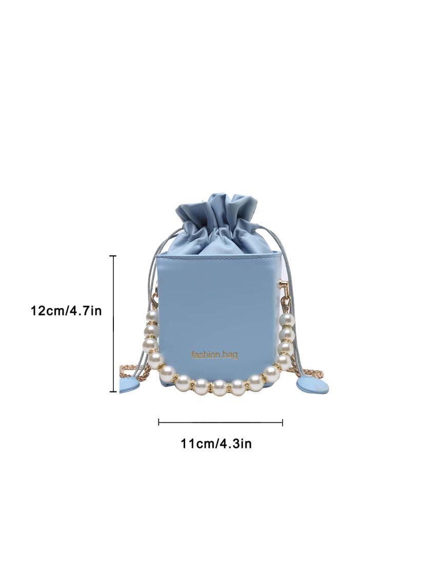 Mini Faux Pearl Decor Bucket Bag