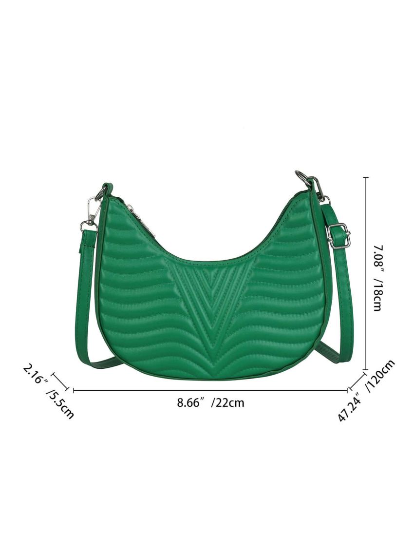 Quilted Pattern Baguette Bag