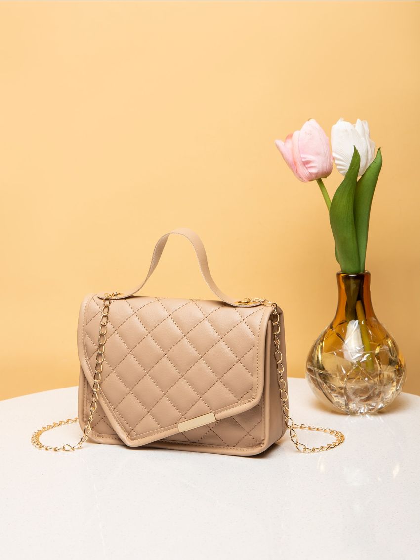 Mini Quilted Embossed Flap Square Bag