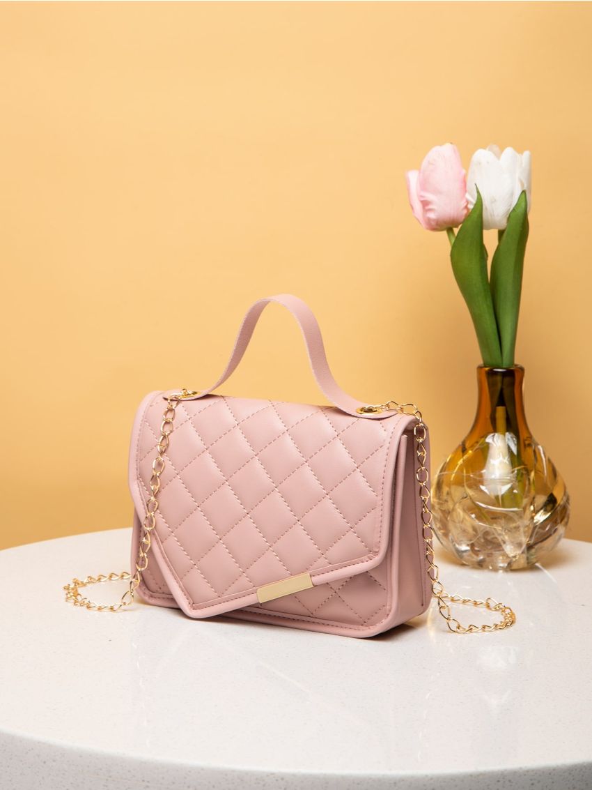 Mini Quilted Chain Flap Square Bag