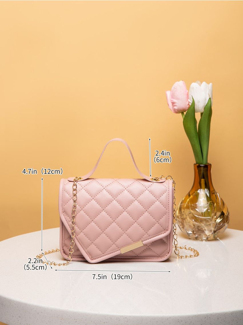 Mini Quilted Chain Flap Square Bag