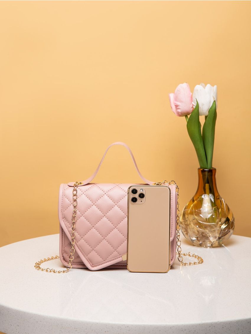 Mini Quilted Chain Flap Square Bag