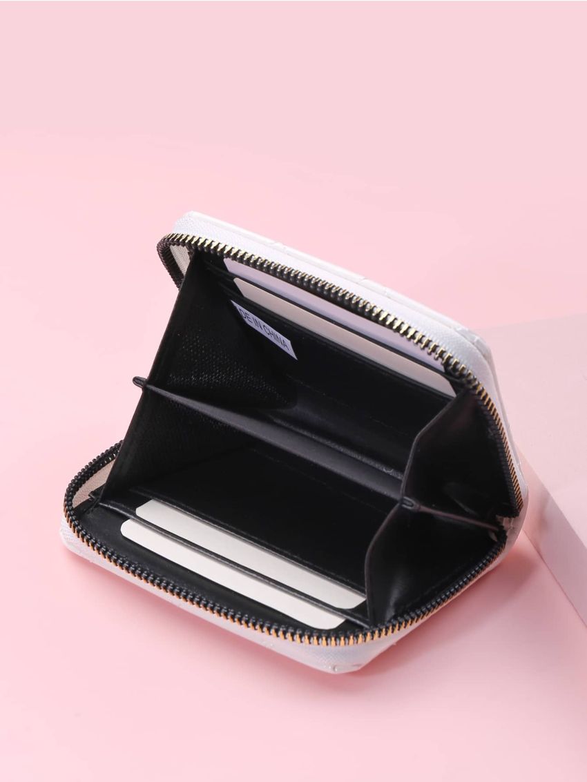 Artificial Patent Leather Quilted Small Purse