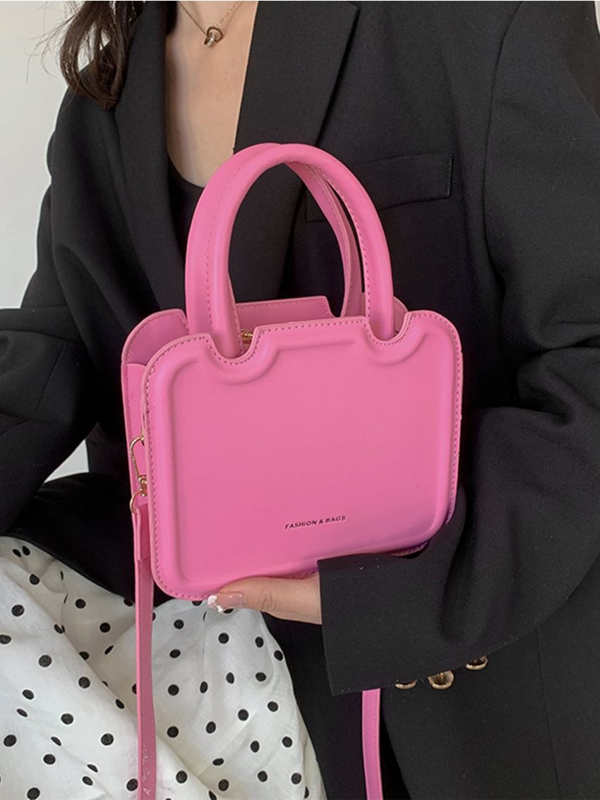 Mini Minimalist Letter Detail Square Bag