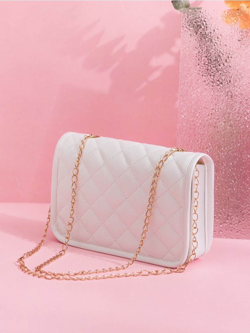 Mini Quilted Design Flap Shoulder Bag