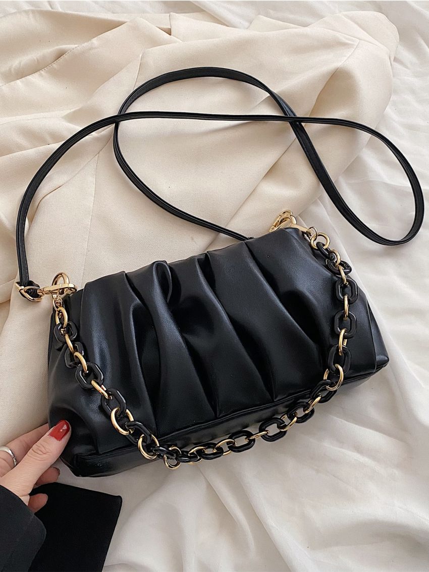 Minimalist Chain Ruched Bag