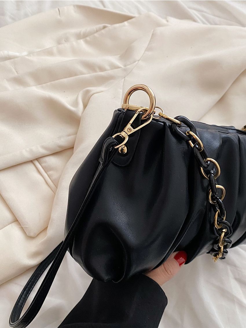 Minimalist Chain Ruched Bag