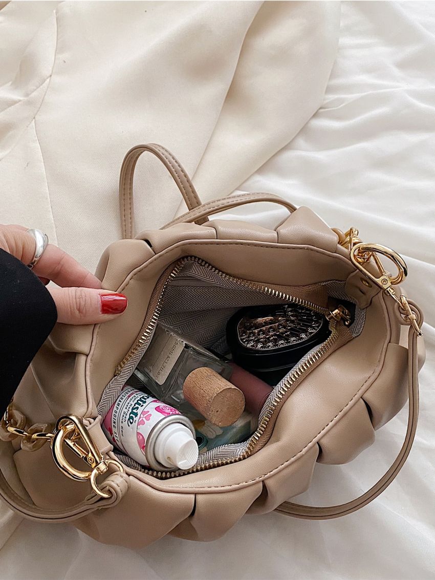 Minimalist Chain Ruched Bag