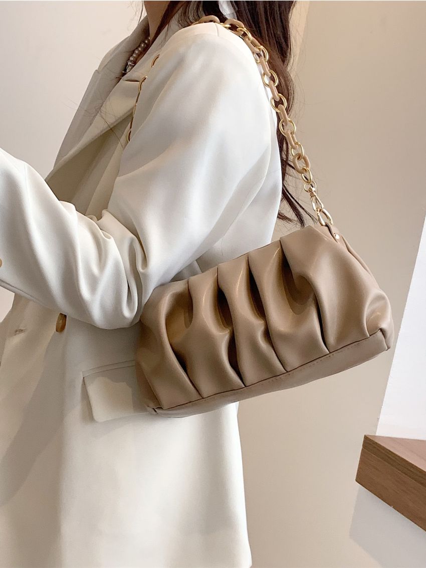 Minimalist Chain Ruched Bag
