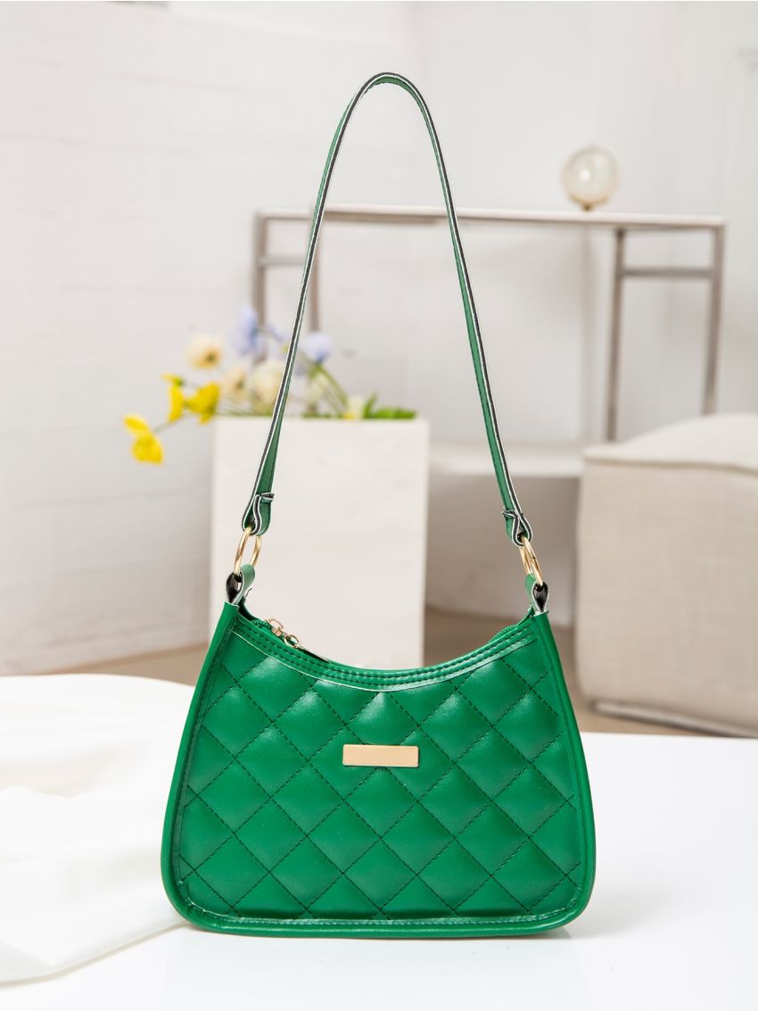 Minimalist Quilted Baguette Bag