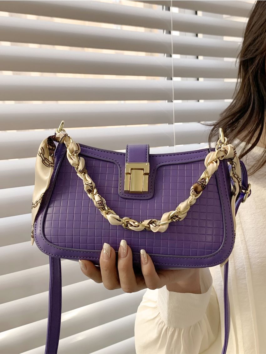 Twilly Scarf Decor Baguette Bag