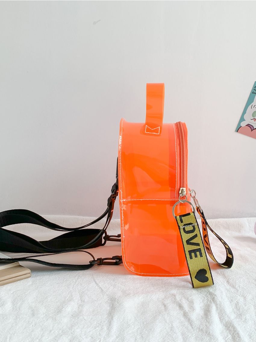 Letter Graphic Clear Backpack