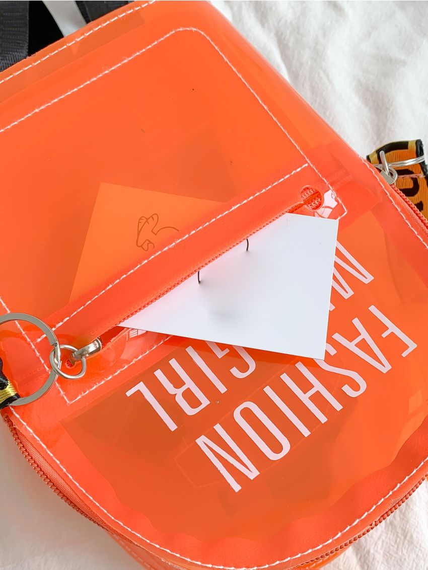 Letter Graphic Clear Backpack