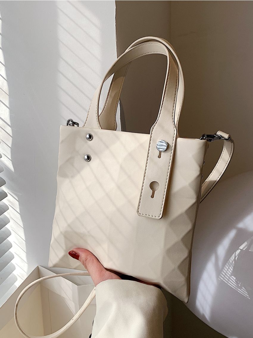 Minimalist Textured Detail Square Bag