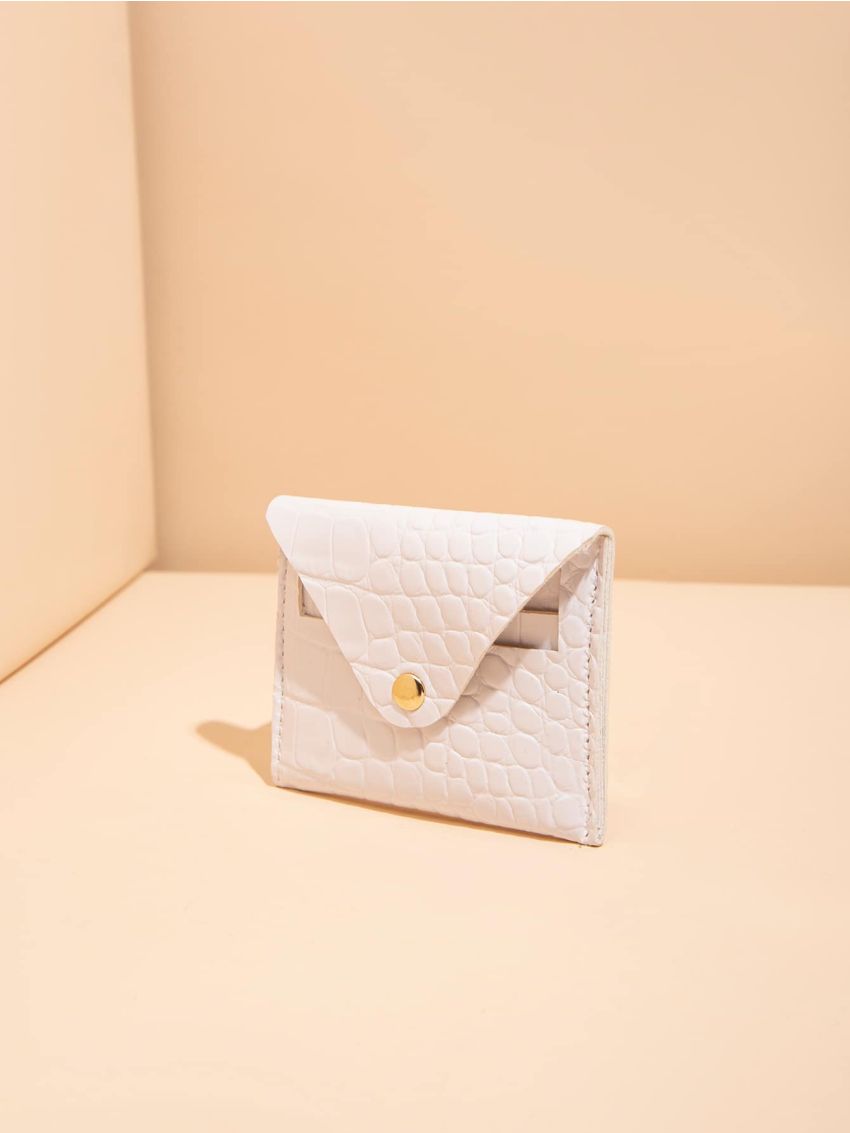 Crocodile Embossed Flap Card Holder
