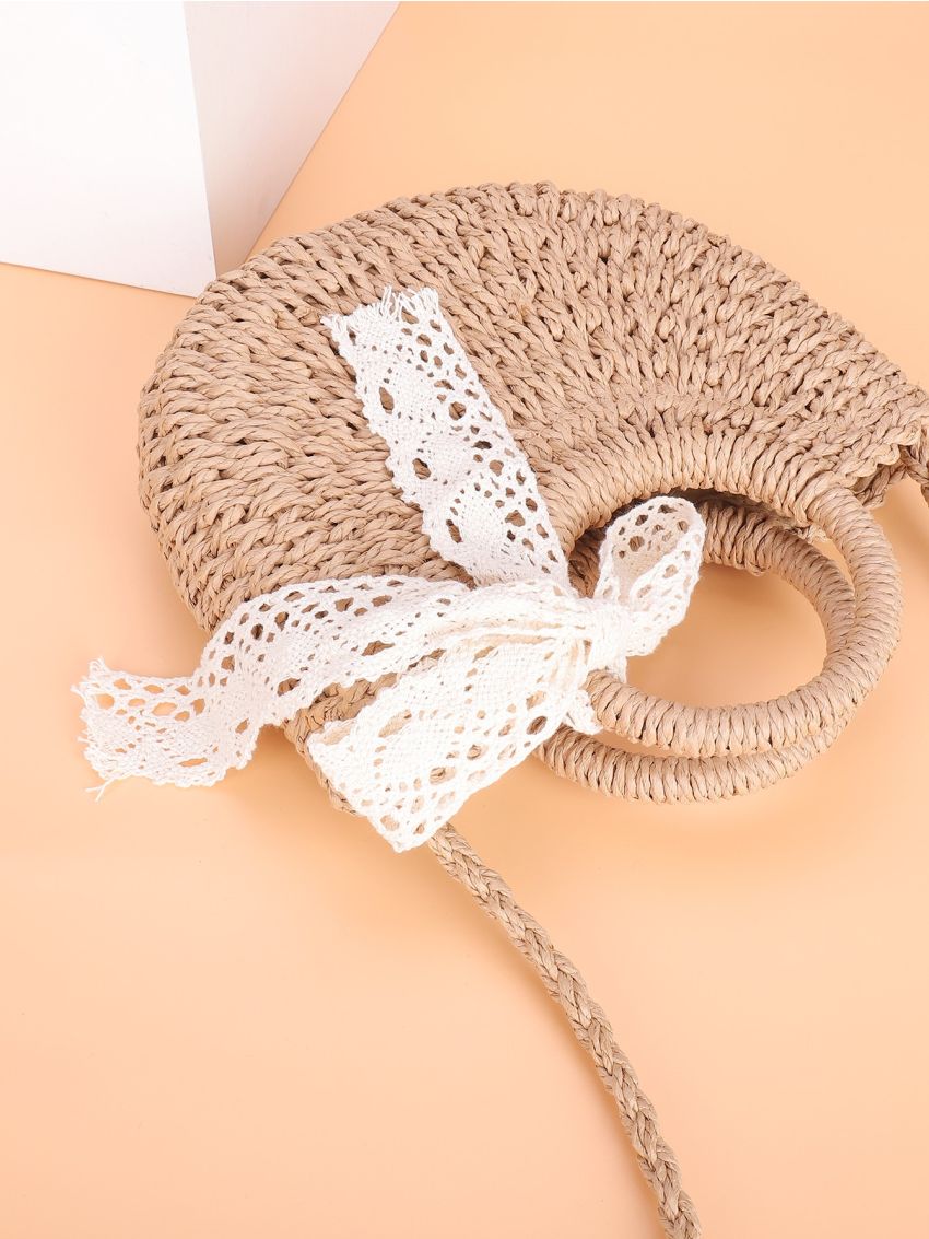 Twilly Scarf Decor Straw Bag