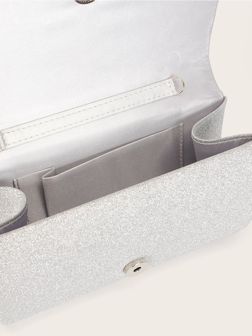 Allover Glitter Decor Ruched Evening Bag