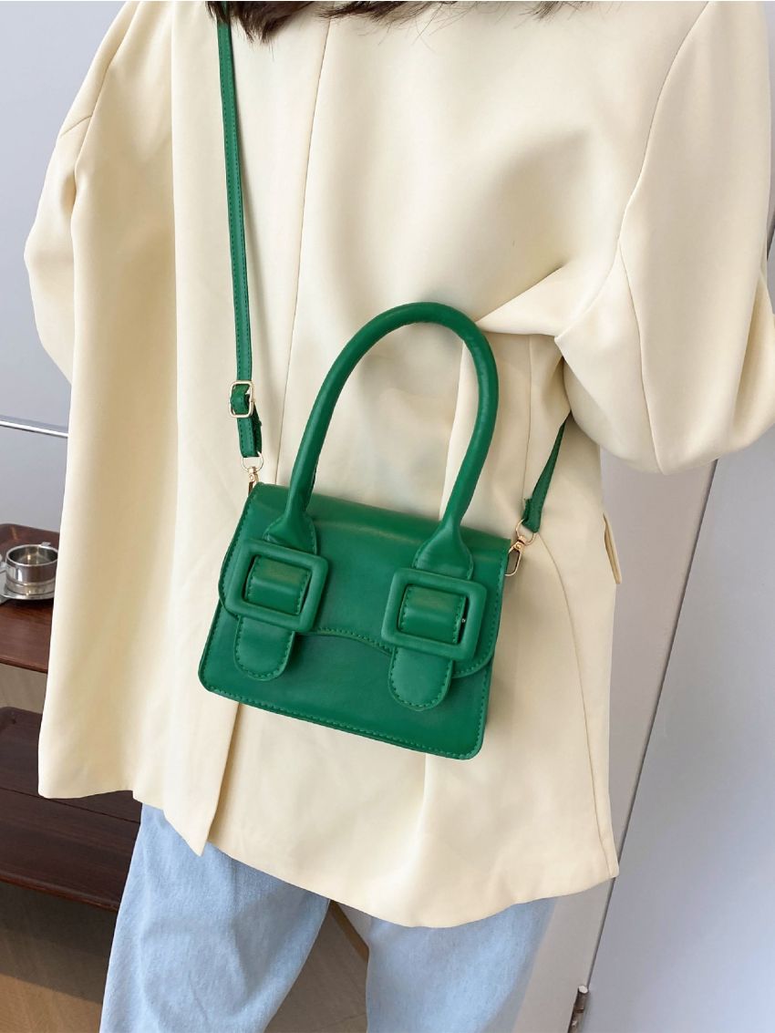 Mini Buckle Decor Flap Square Bag