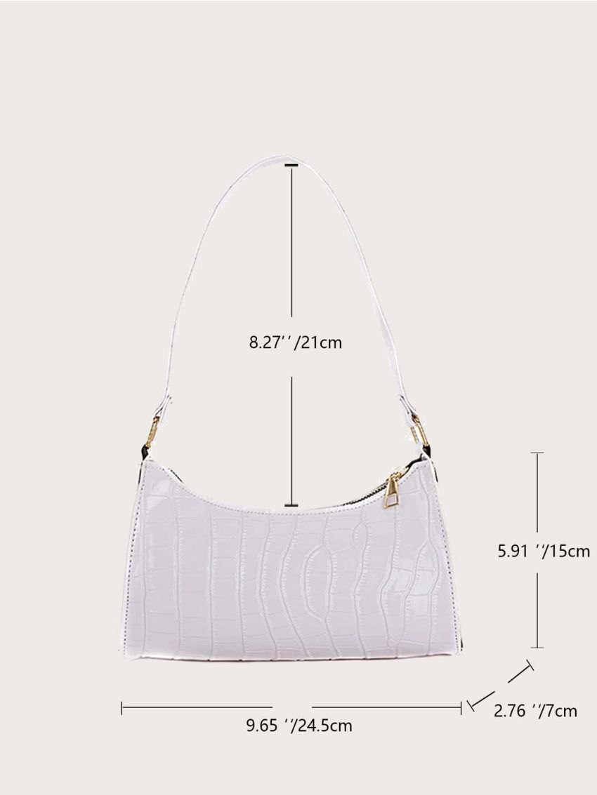 Zebra Striped Print Baguette Bag