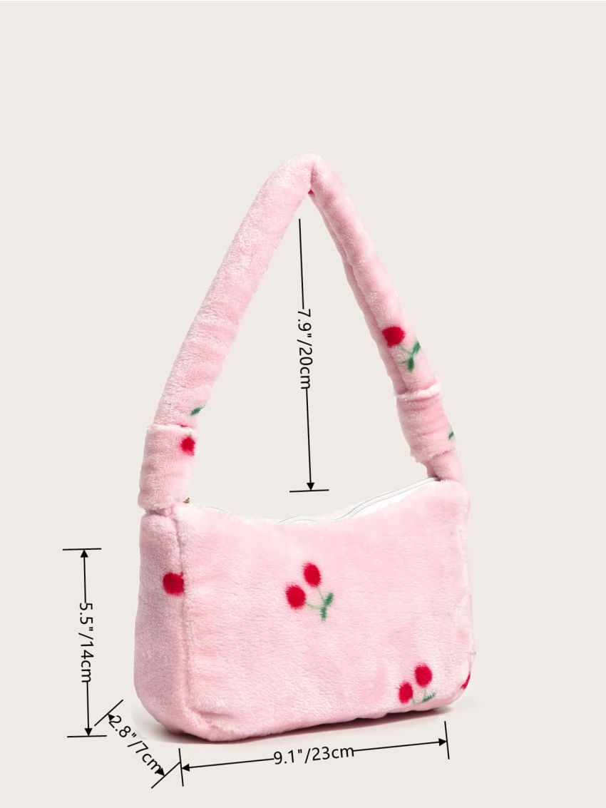 Leopard Pattern Fluffy Baguette Bag