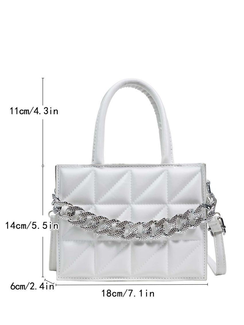 Mini Quilted Chain Decor Square Bag